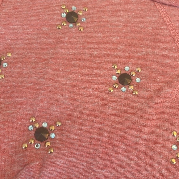 Pink Rhinestone Long Sleeve Pull Over - Picture 2 of 4